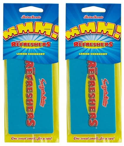 2 x Retro Sweets Car Air Freshener - Refreshers: Lemon Sherbert